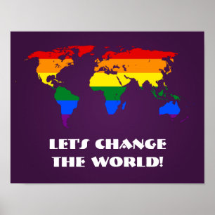 poster do mapa mundial do orgulho do arco-íris LG