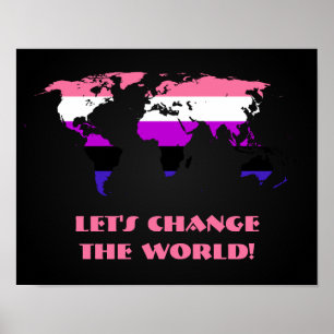 Poster do mapa mundial do orgulho do Orgulho de Ge