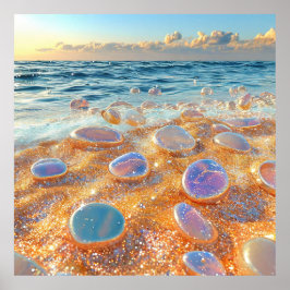 Poster do mar areia e seixos