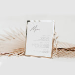 Poster do Menu de Casamento Moderno de Orçamento M<br><div class="desc">Design apresenta uma fonte manuscrita e um design minimalista moderno. Projetado para coordenar com a coleção de convites de casamento "ESSENTIALS". Para alterar os detalhes,  clique em "Personalizar". Veja o link de coleção nesta página para ver todos os itens correspondentes neste belo design ou veja a coleção aqui: https://bit.ly/3iNzQAD</div>