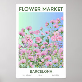 Poster do Mercado Colorido de Flores de Barcelona