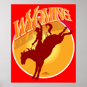 Poster do nascer do sol de Wyoming rodeo