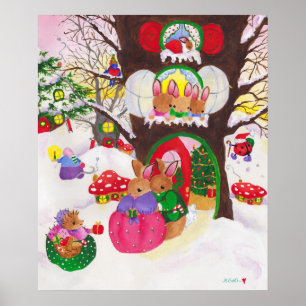Poster do Natal da floresta