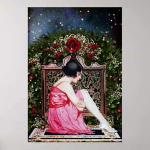 Poster do Natal do Flapper do vintage