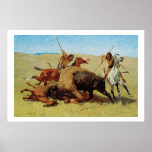 Poster do Native American Indians Buffalo Hunt Art