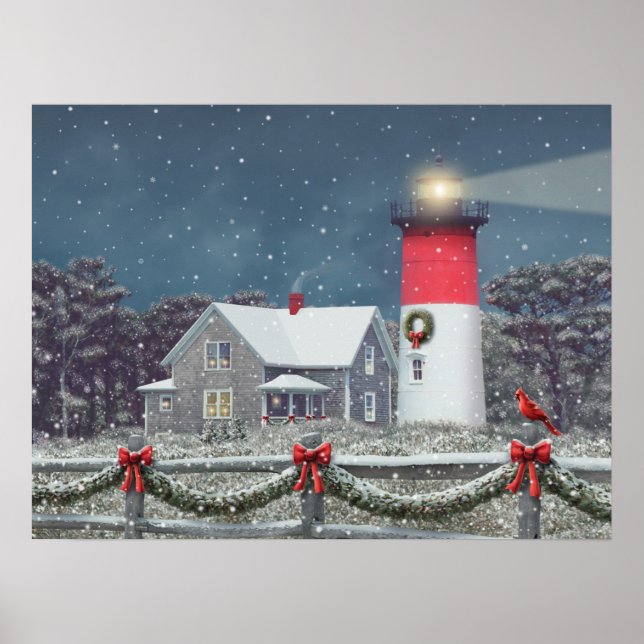Poster do "Nauset Light Christmas" de Alan Giana (Frente)