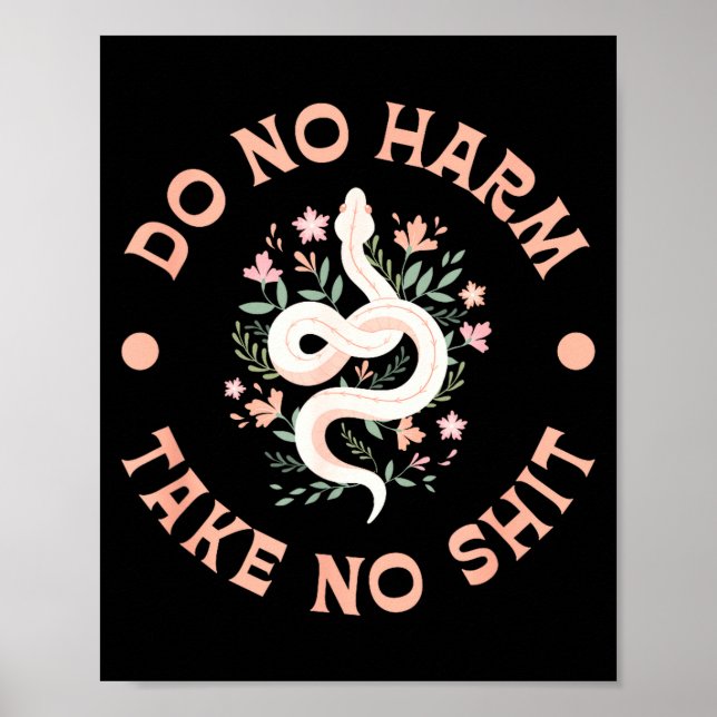 Poster Do Not Harm Take No Funny Sarcastic Quotes Sarcasm (Frente)