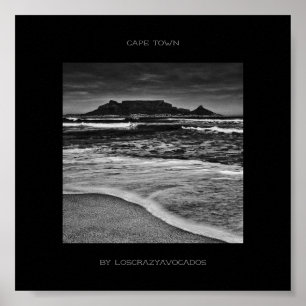 Poster do oceano da praia da montanha da mesa de