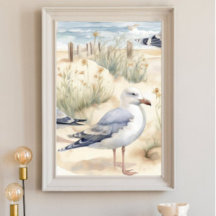 Poster do Ocecolor Ocean Beach Seagull