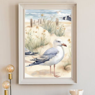 Poster do Ocecolor Ocean Beach Seagull