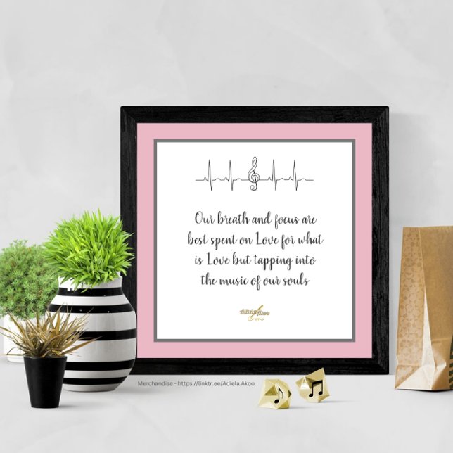 Poster do Ode Love da Poeta Adiela Akoo (Love -the Music of our Souls Poster by Poet Adiela Akoo. Perfect with matching pillows. Get it now!)