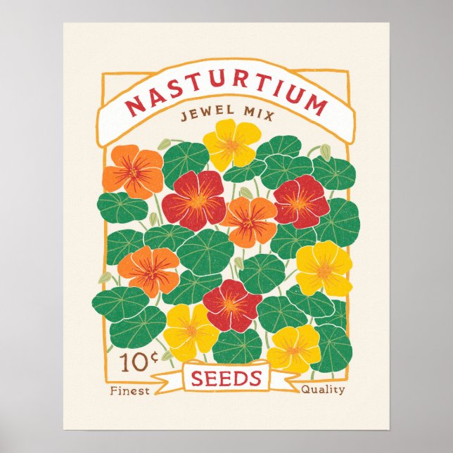 Poster do Pacote de Semente do Flor Nasturtium (Frente)