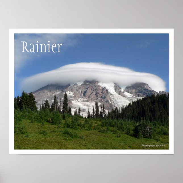 Poster do Parque Nacional do Monte Rainier (Frente)