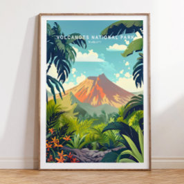 Poster do Parque Nacional dos Vulcões no Havaí, vu