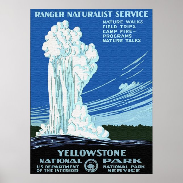 Poster do Parque Nacional Yellowstone (Frente)