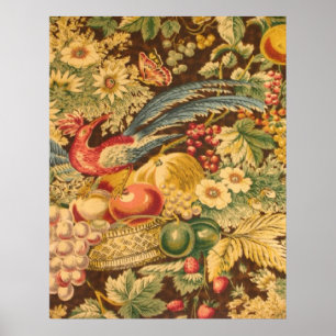 Poster Do pássaro francês do país do vintage impressã