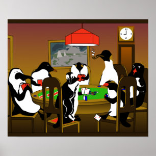 Poster do pinguim do póquer