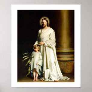 Póster Do "pintura cristo e da criança" por Carl Bloch.