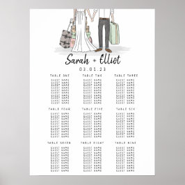 Poster do Plano de Mesa de de de Casamento de Dest