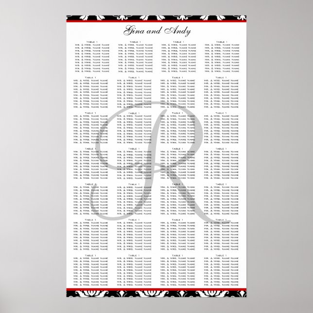 Poster do plano de ocupação do Casamento tema dama (Frente)