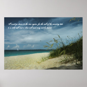 Poster do poema do marinheiro da praia de Bahamas