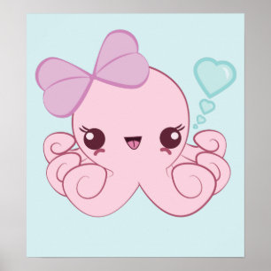 Poster do polvo de Kawaii