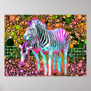 Poster do pop art da zebra