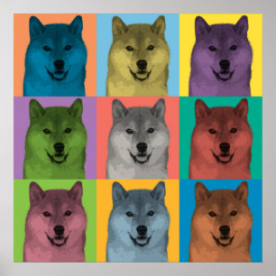 Poster do pop art de Shiba Inu
