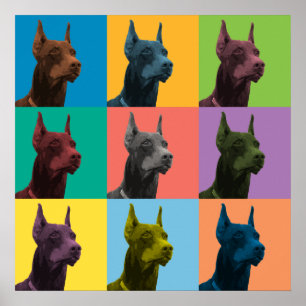 Poster do pop art do Pinscher do Doberman