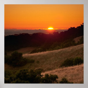 Poster do por do sol bonito de Califórnia