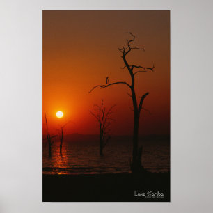 Poster do por do sol de Kariba do lago