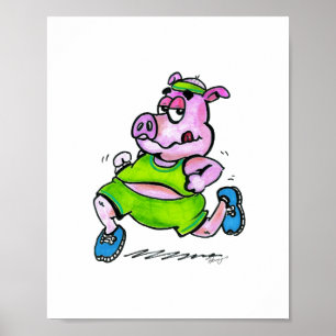 Poster do porco da corrida