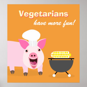 Poster do porco do vegetariano