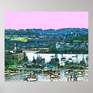 Poster do porto de Cornualha St Ives de 8,99