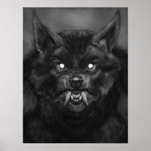 Póster Do "posters da cara homem-lobo"