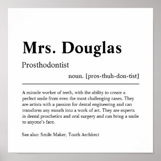 Poster do Presente Personalizado Prosthodontista