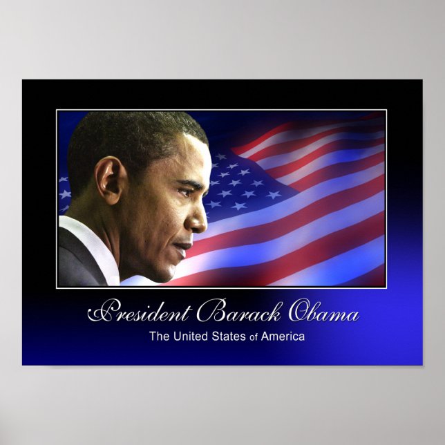 Poster do Presidente Barack Obama (Patriótico) (Frente)