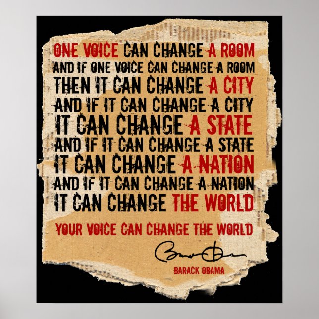 POSTER DO PRESIDENTE OBAMA-ONE VOICE (Frente)