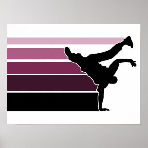 Poster do preto do prpl do inclinação de BBOY