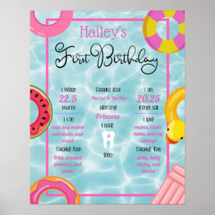 Poster do primeiro aniversario do piscina do Parti