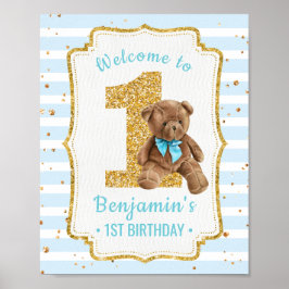 Poster do primeiro aniversario do Urso de Teddy co