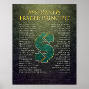 Póster Do "princípio comerciante " de Ayn Rand
