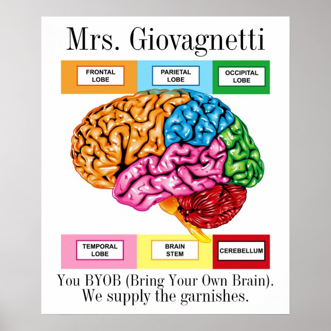 Poster do professor de humor cerebral (Frente)