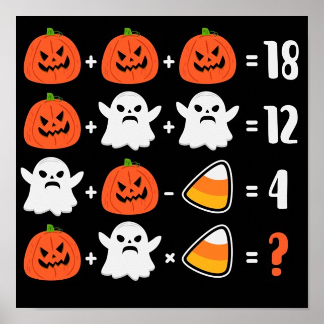 Poster do professor de matemática do Halloween Qui (Frente)