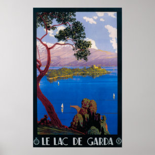 Poster do promocional do viagem de Garda do lago
