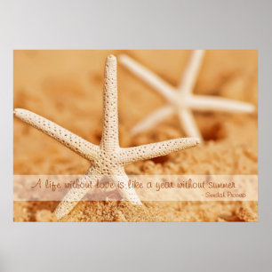 Poster do provérbio do amor da estrela do mar