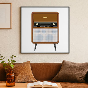Poster do rádio retroativo nas pernas