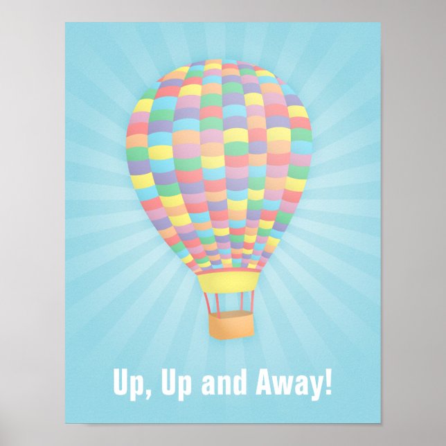 Poster do Rainbow Hot Air Balloon Wall (Frente)