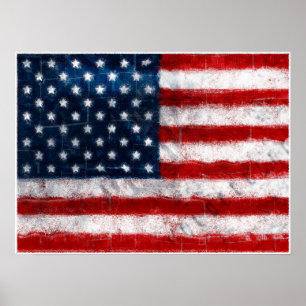 Poster do retrato da bandeira americana