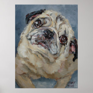 Poster do retrato de Elvis Puggy por Nancy Medina